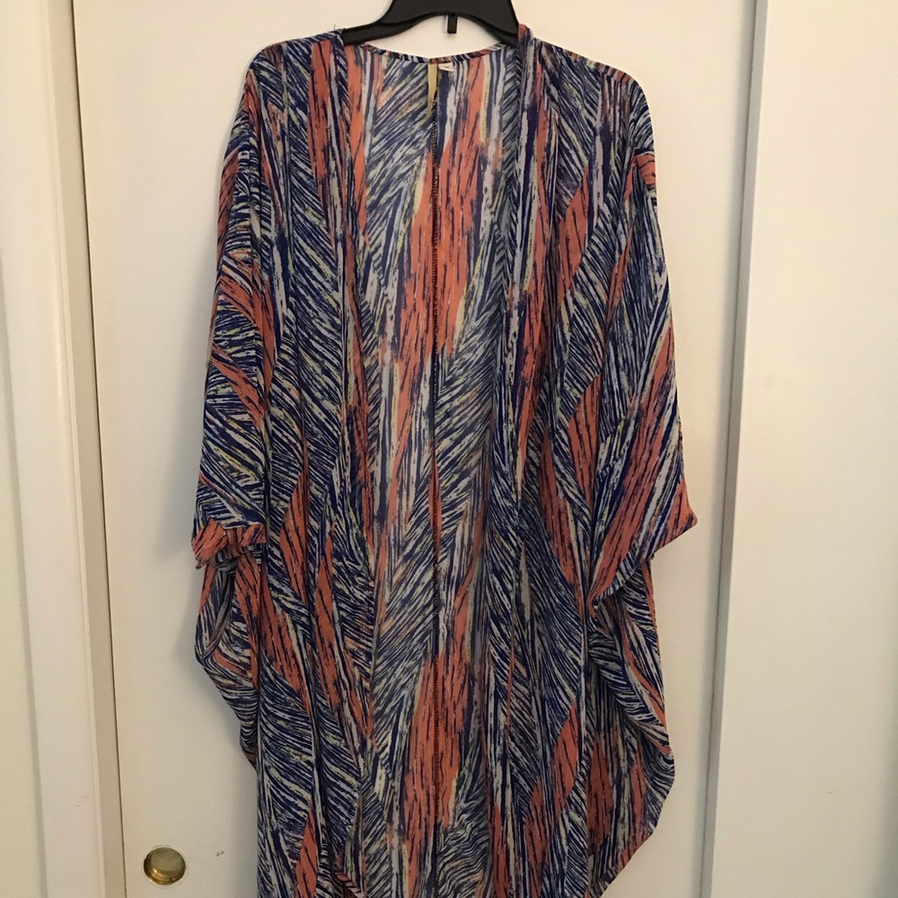 Printed kimono duster
